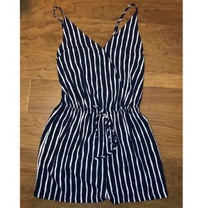 Forever 21 Navy and Pink Stripes Romper sz Small